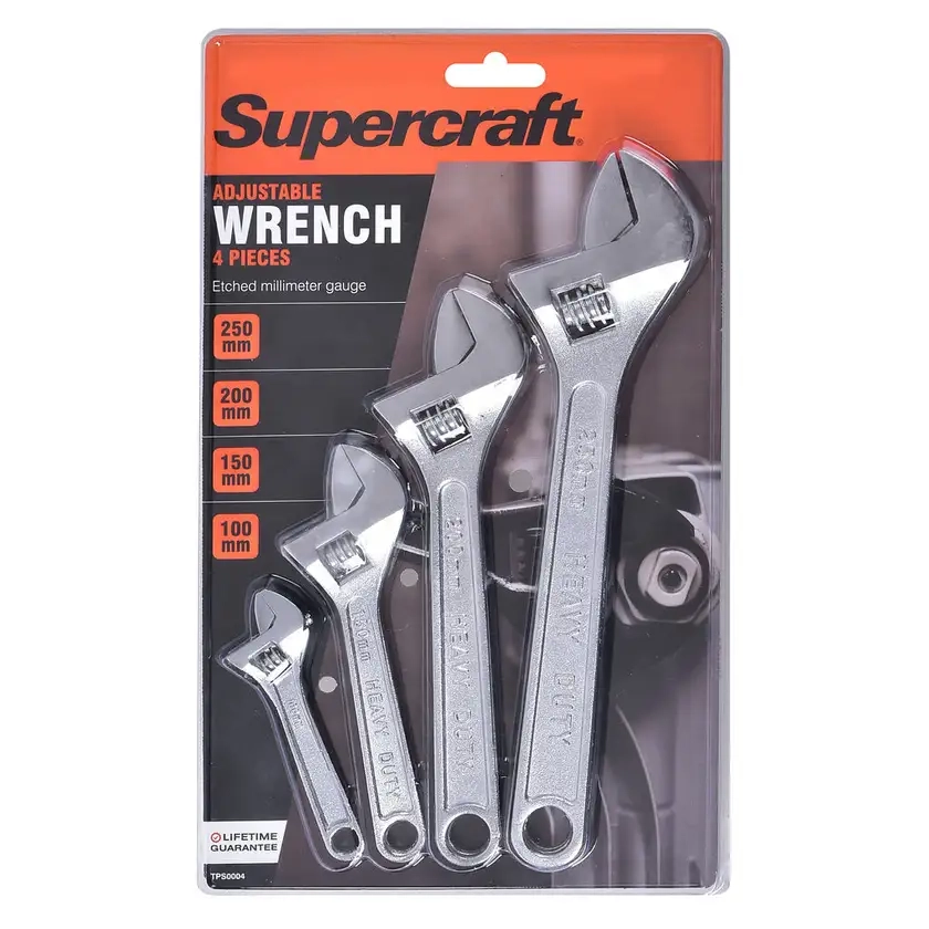 Supercraft 4Pce Adjustable Wrench Set