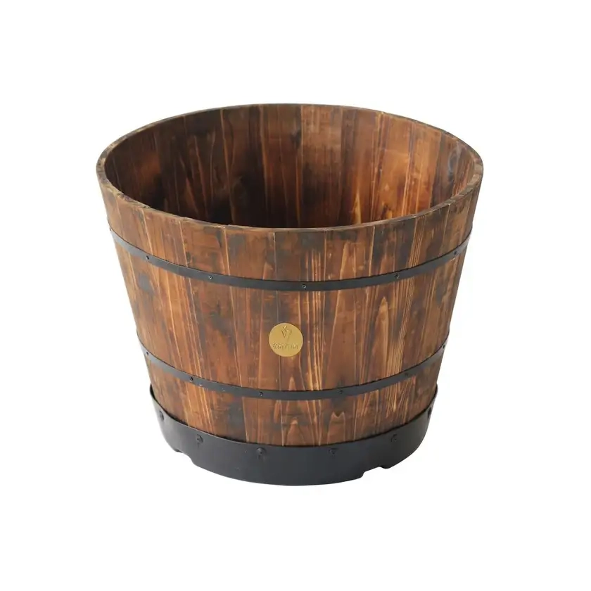 Wooden Barrel Planter