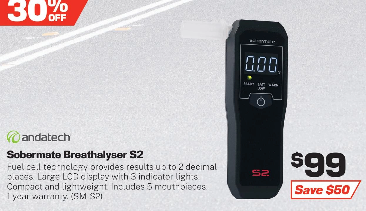 Andatech Sobermate S2 Fuel Cell Breathalyser - SM-S2