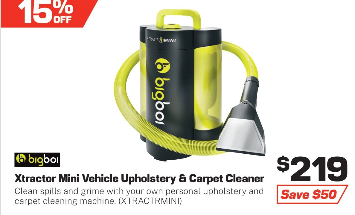 Bigboi Xtractor Mini Vehicle Upholstery and Carpet Cleaner - XTRACTRMINI