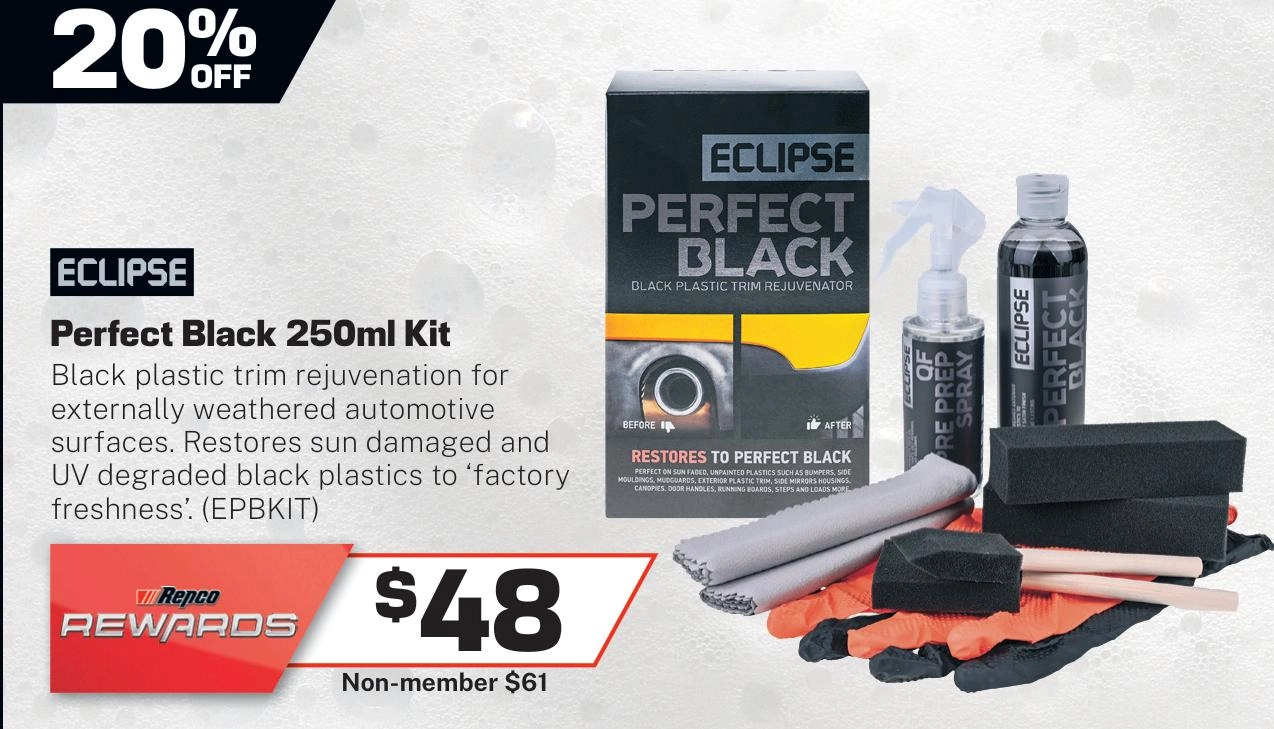 Eclipse Perfect Black Trim Restorer Kit 250ml