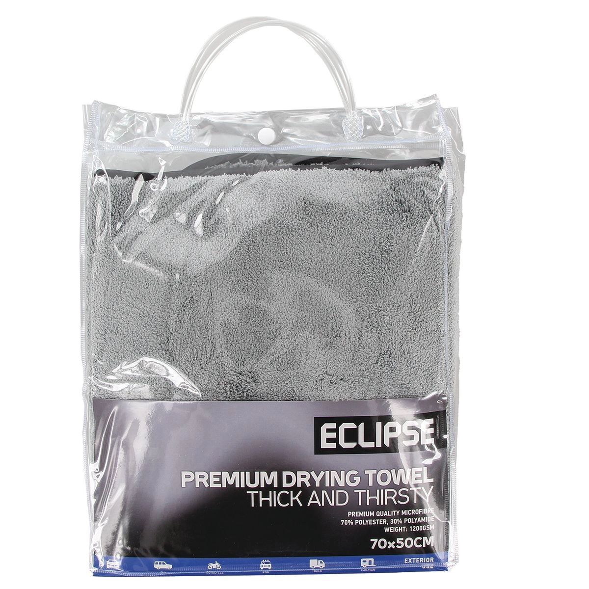 Eclipse Premium Grey Drying Towel 70 x 50cm