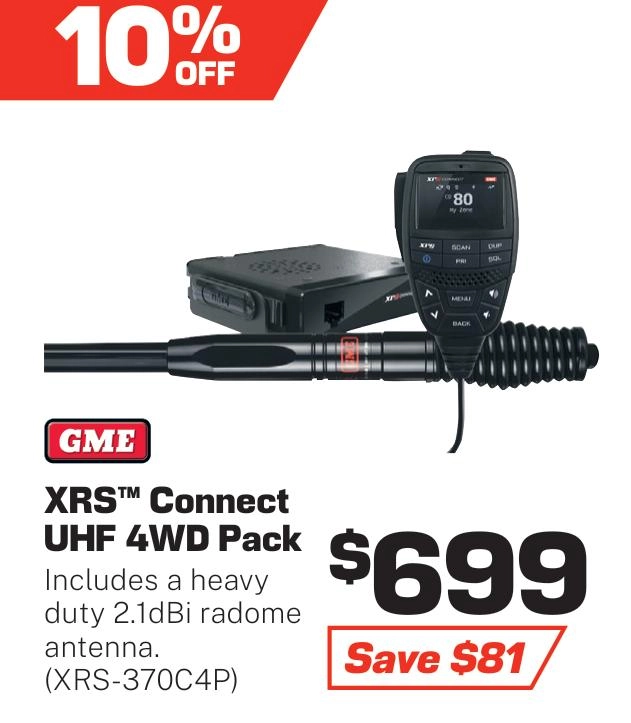 GME UHF CB Radio XRS Connect 4WD Pack - XRS-370C4P