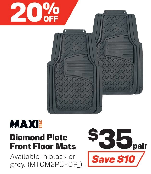 MaxiTrac Diamond Plate Front Floor Mats