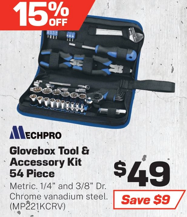 Mechpro 54 Piece Glovebox Tool Kit - MP221KCRV