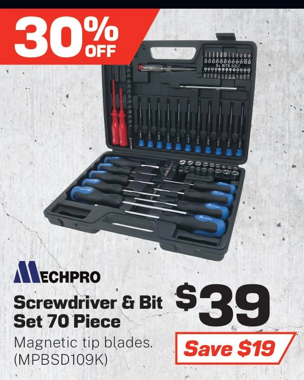 Mechpro 70 Piece Screwdriver Set - MPBSD109K