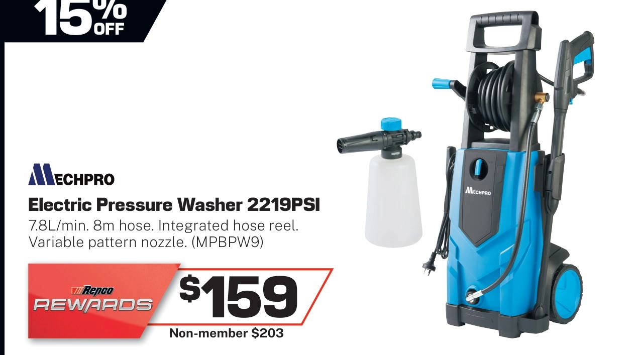 Mechpro Pressure Washer 2219Psi - MPBPW9