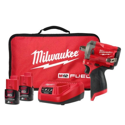 Milwaukee M12 Fuel 1/2In Stubby Impact Wrench Kit - M12FIWF12-202B