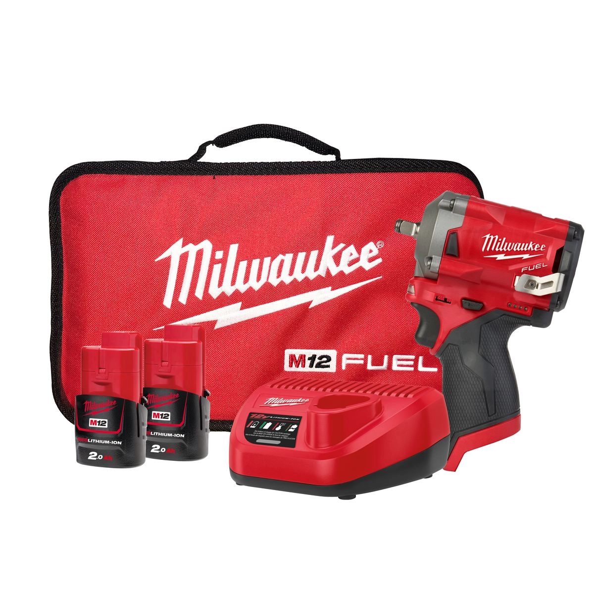 Milwaukee M12 Fuel 3/8In Stubby Impact Wrench Kit - M12FIW38-202B