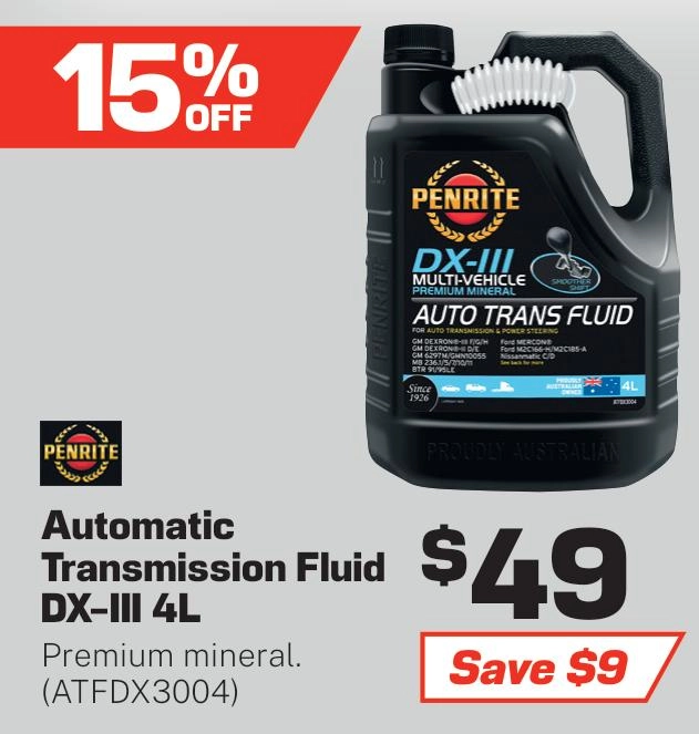 Penrite ATF DXIII MultiVehicle Automatic Transmission Fluid 4L - ATFDX3004