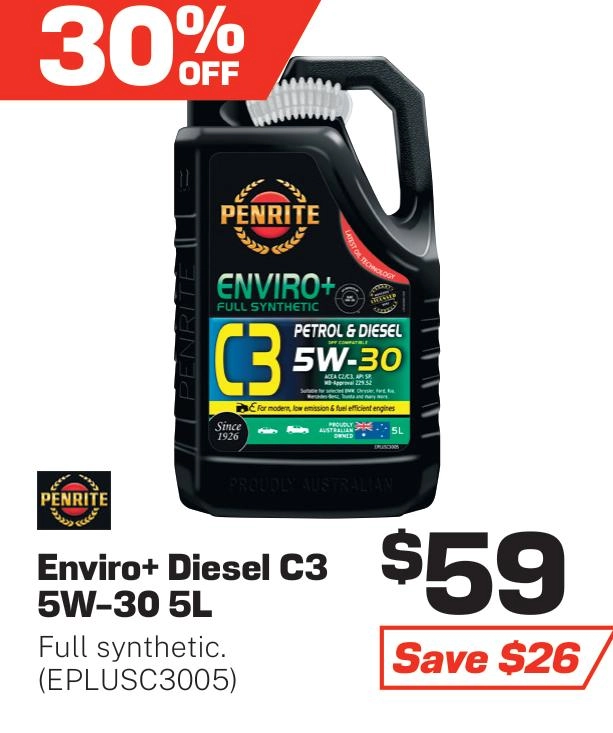 Penrite Enviro+ C3 5W-30 Engine Oil 5L - EPLUSC3005