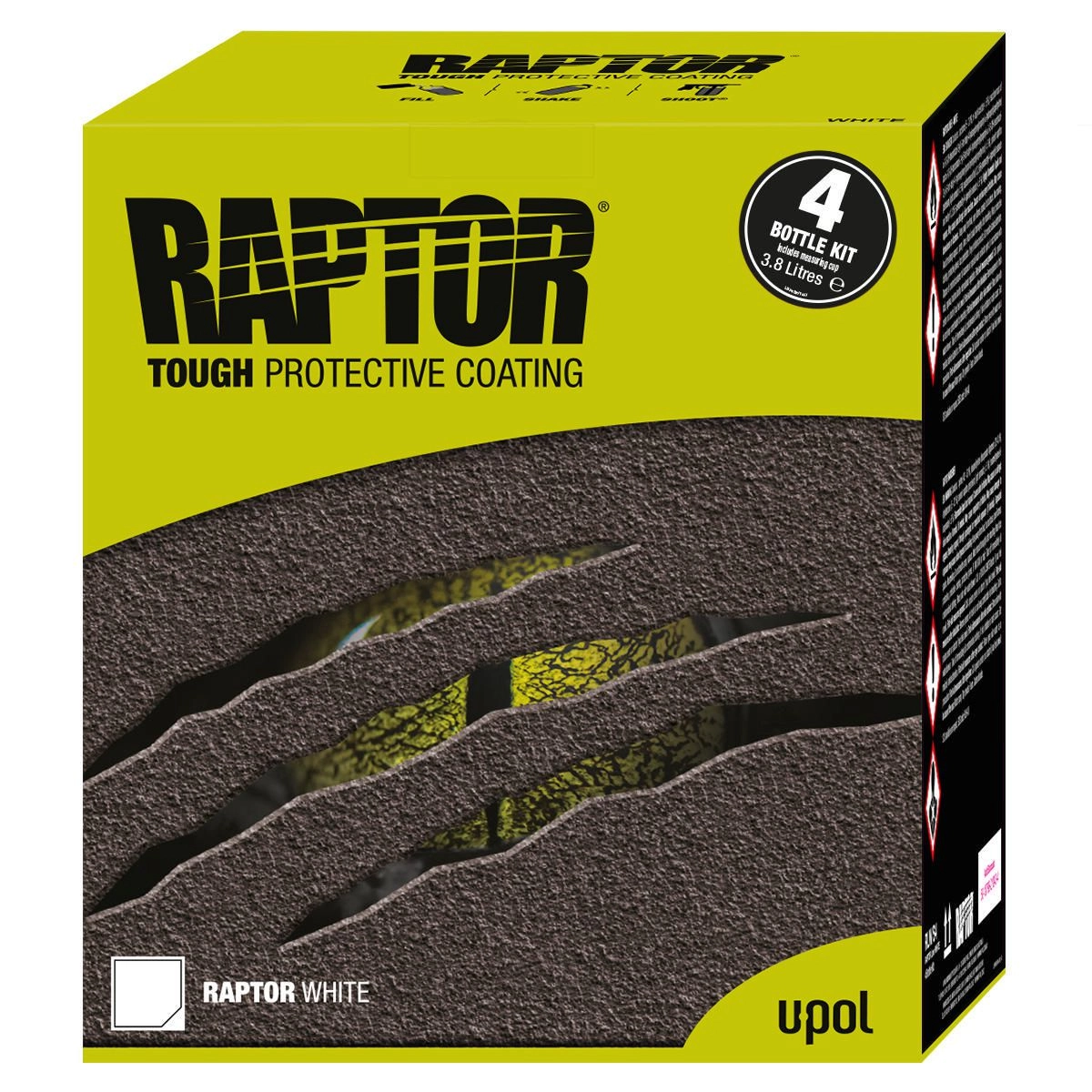 Raptor Tough Protective Coating 4 Bottle Kit - White - RLW/S4