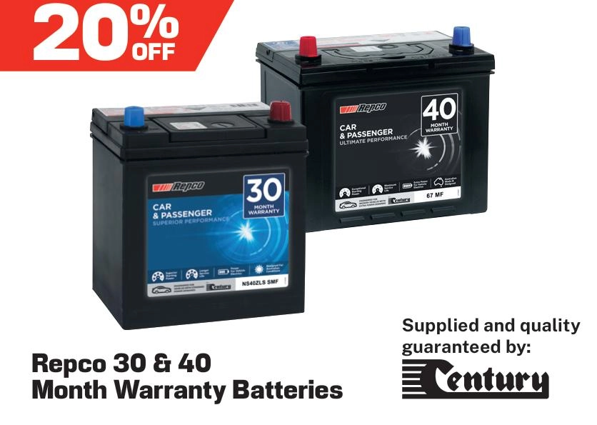 Repco 30 & 40 Month Warranty Batteries