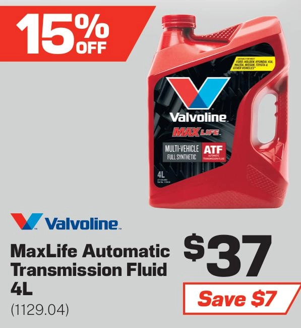 Valvoline MaxLife Automatic Transmission Fluid 4L - 1129.04