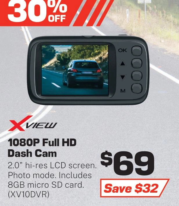 XView Dash Cam 1080P Full HD 2 inch - XV10DVR