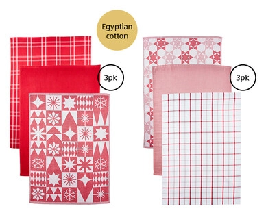 Egyptian Cotton Tea Towel 3pk