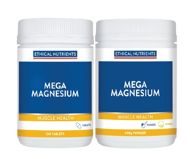 Ethical Nutrients Mega Magnesium 120 Tablets or Mega Magnesium Powder Citrus 450g