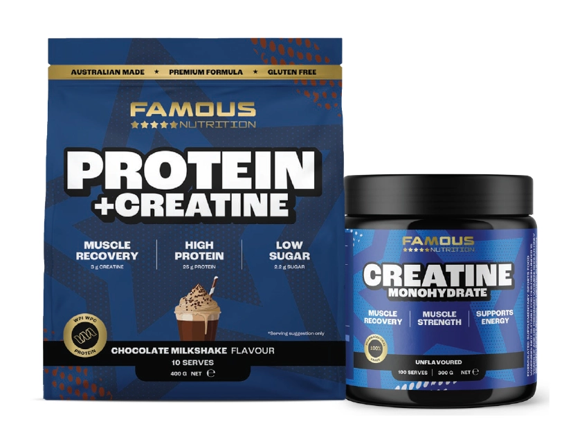 Famous Nutrition Protein + Creatine Chocolate 400g or Creatine 300g