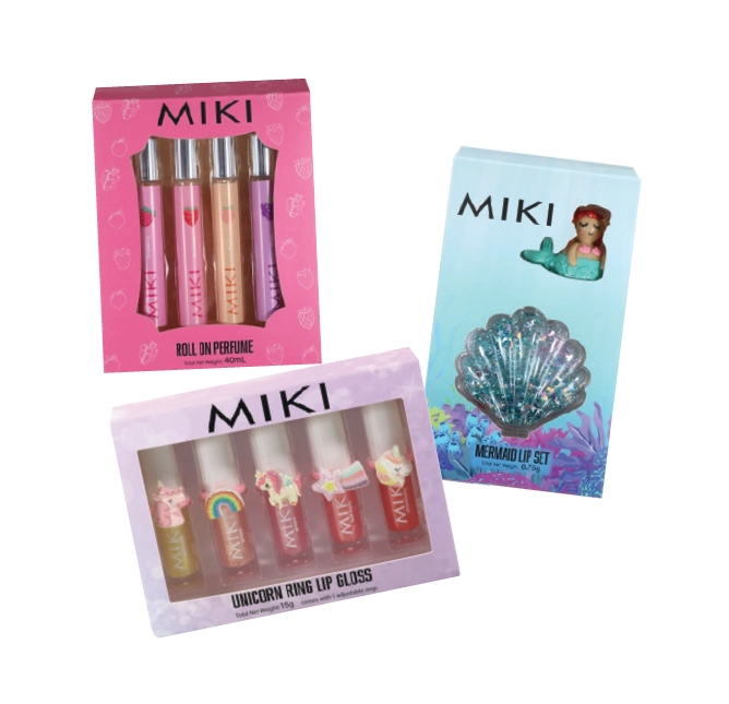 Miki Roll On Perfume, Unicorn Ring Lip Gloss Set or Mermaid Lip Set