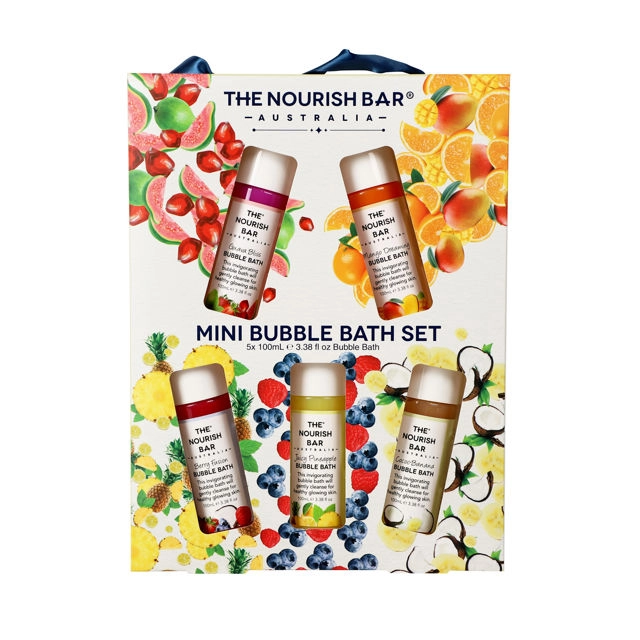 The Nourish Bar Mini Bubble Bath Set 5 piece