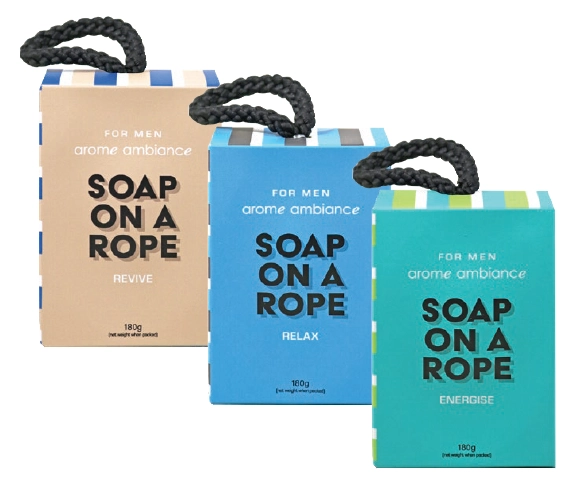 Arome Ambiance For Men Soap On A Rope Revive, Relax or Energise 180g