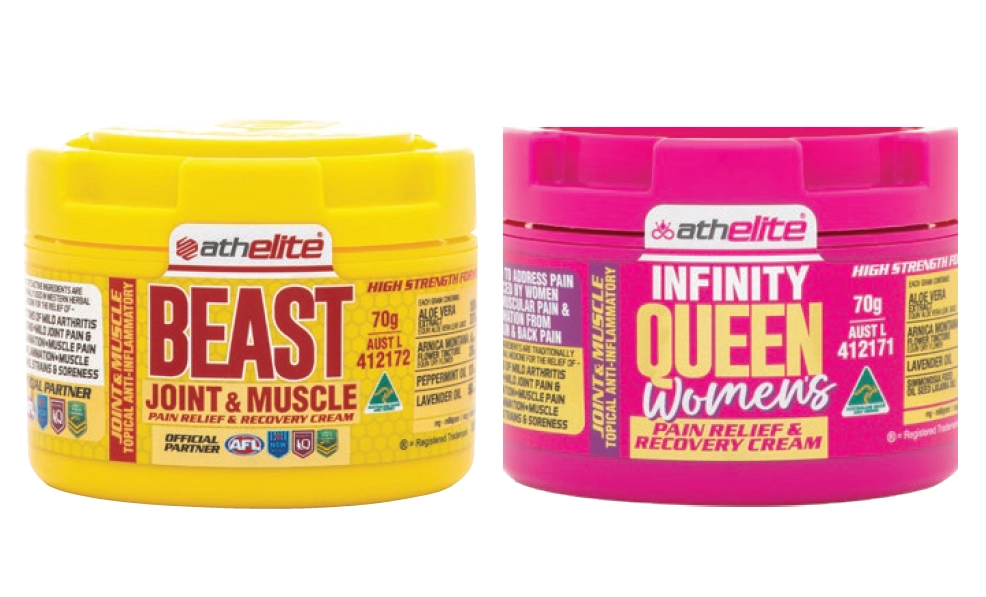 Athelite Beast Joint & Muscle Pain Relief & Recovery Cream or Infinity Queen Women’s Pain Relief & Recovery Cream 70g