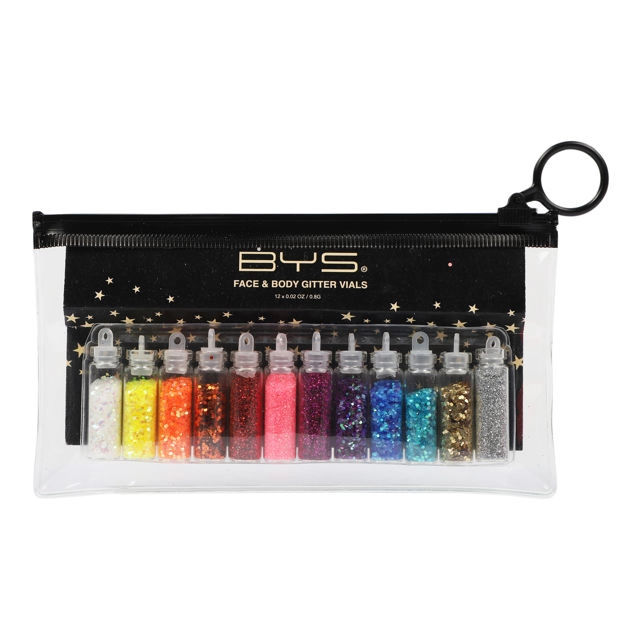 BYS Star Shine Loose Glitter Vials 12 Piece