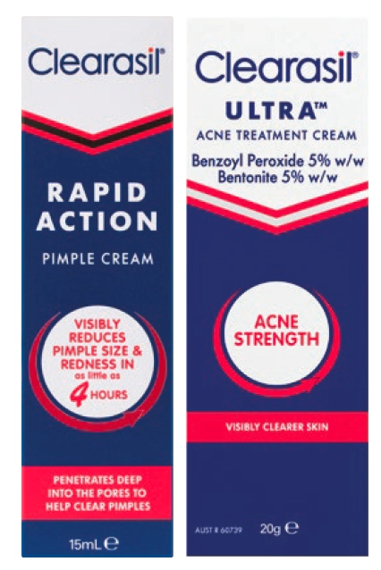 Clearasil Ultra Rapid Action Pimple Cream 15ml or Treatment Cream 20g