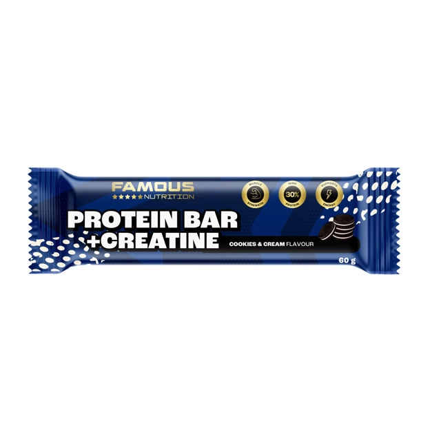 Famous Nutrition Creatine Protein Bar Cookies & Cream 60g