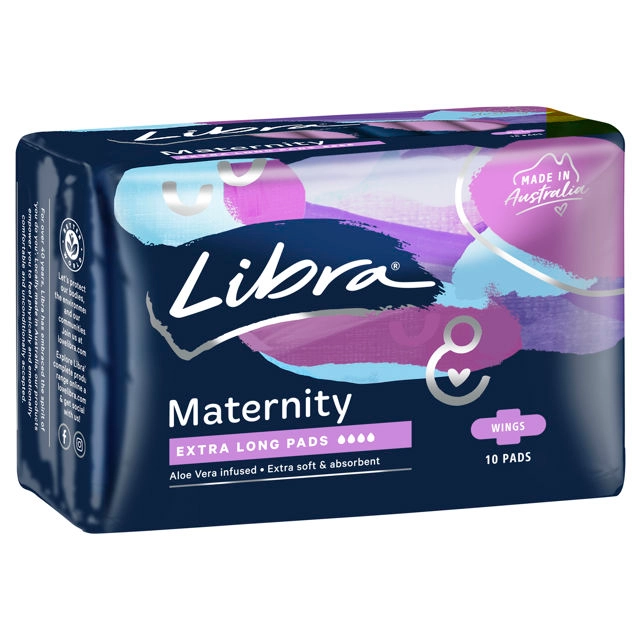 Libra Maternity Extra Long Pads Wings 10 Pack