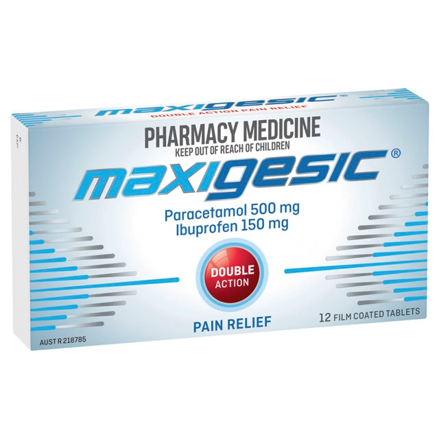 Maxigesic Paracetamol 500mg + Ibuprofen 150mg 12 tablets