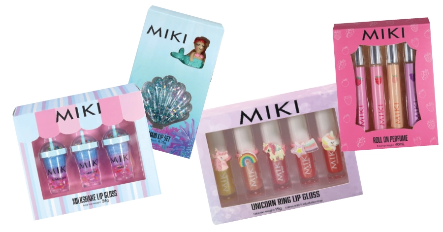 Miki Milkshake Lip Gloss, Mermaid Lip Set, Unicorn Ring Lip Gloss Set, Roll On Perfume