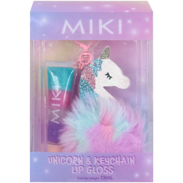 Miki Unicorn & Key Chain Lip Gloss Set