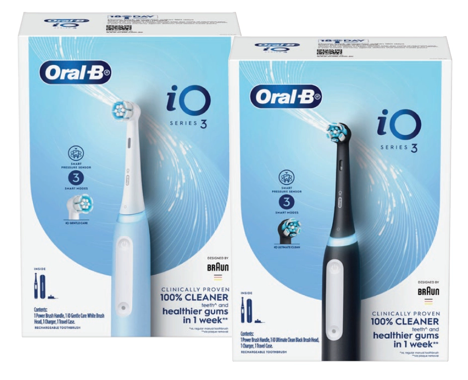 Oral-B IO Series 3 Ice Blue or Black Electric Toothbrush 1 unit