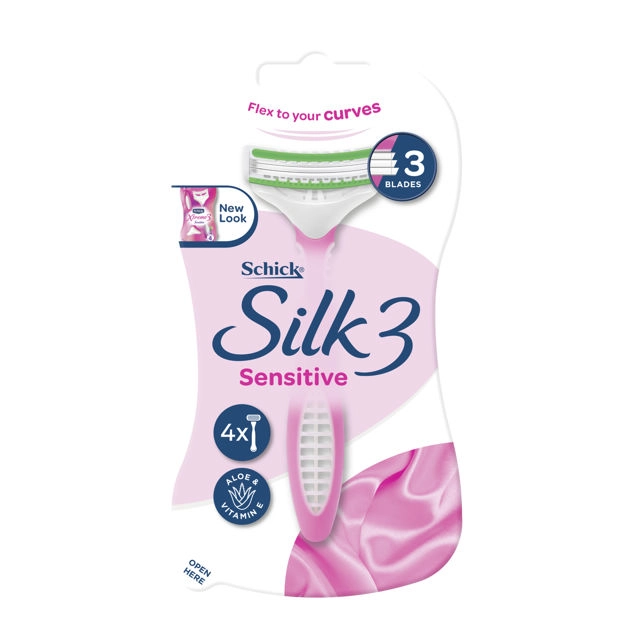 Schick Silk 3 Sensitive Disposable Razors 4 Pack