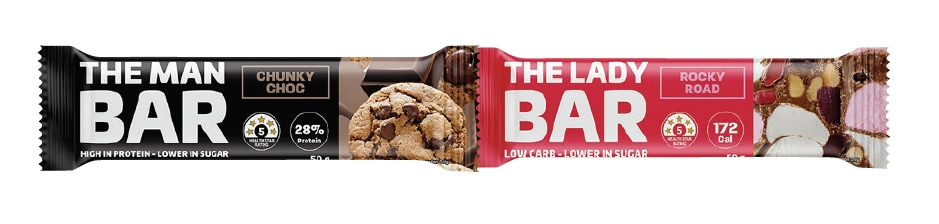 The Man Bar Chunky Choc or The Lady Bar Rocky Road 50g