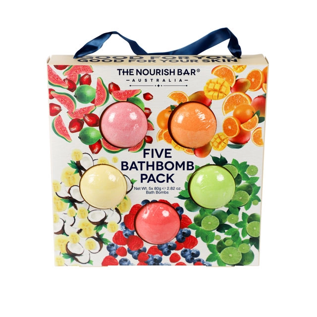 The Nourish Bar Bath Bomb Pack 5 piece