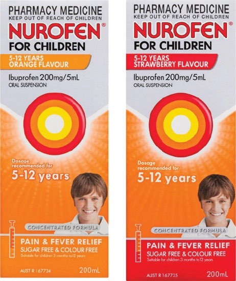 Nurofen For Children 5-12 Years Orange or Strawberry Flavour 200mL