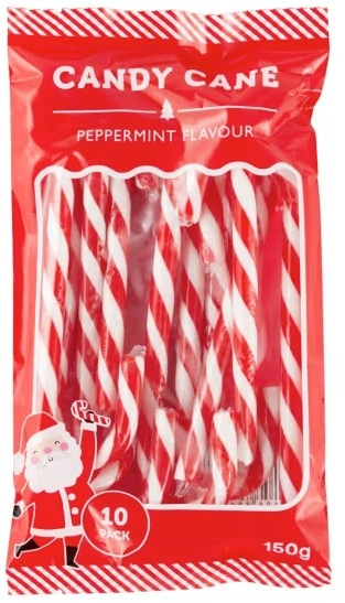 10 Pack Peppermint Flavour Candy Canes 150g