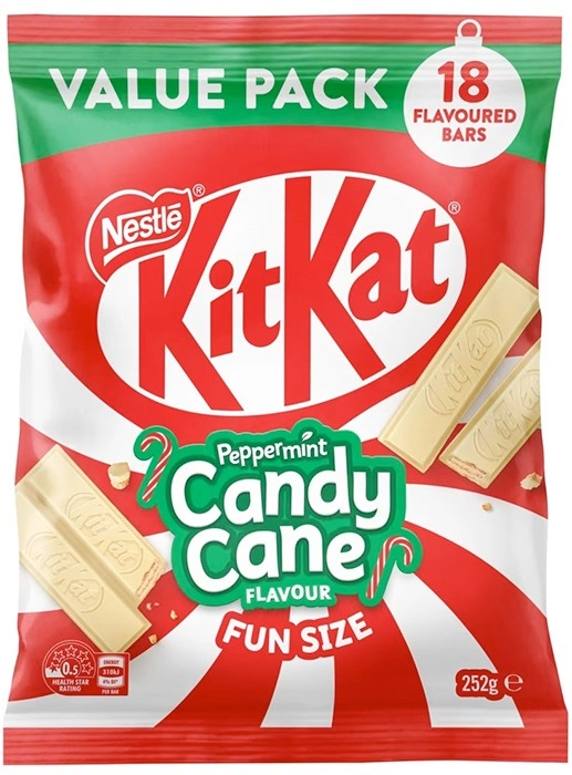 18 Pack Nestle KitKat Peppermint Candy Cane Flavour Share Pack 252g