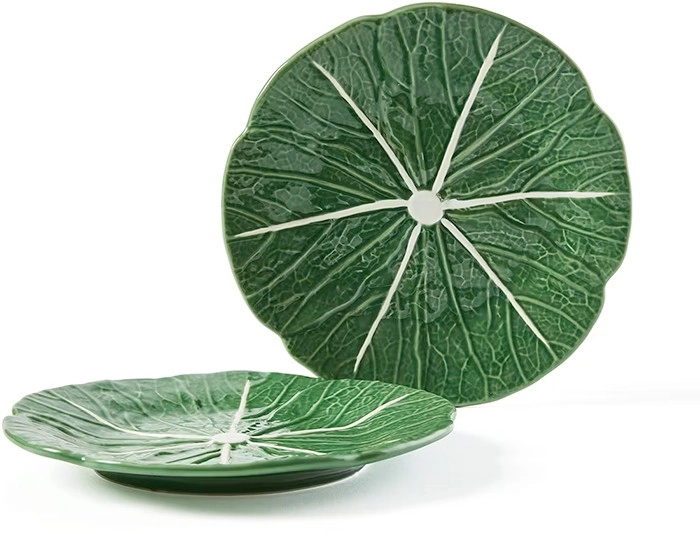 2 Pack Green Cabbage Side Plates