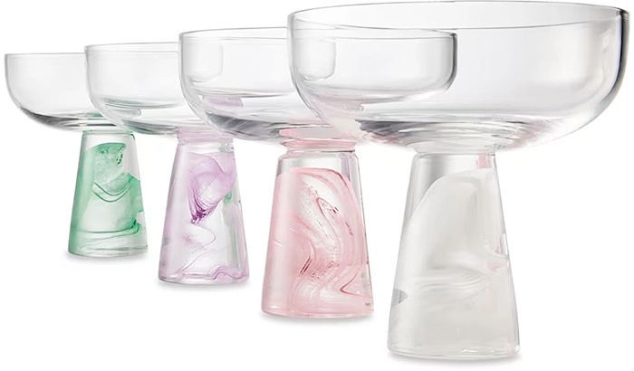 4 Swirl Pop Martini Glasses