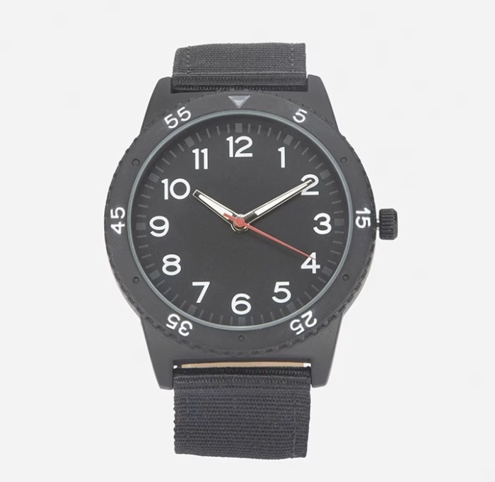 Analogue Nylon Band Watch - Black