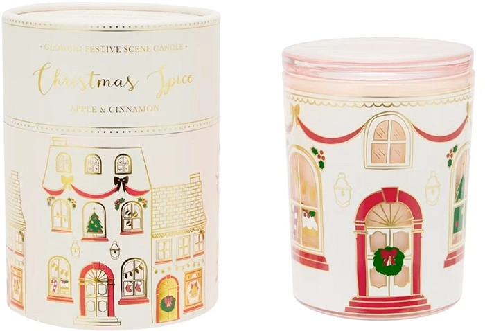 Glowing Festive Scene Christmas Spice Candle