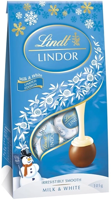 Lindt LINDOR Limited Edition Milk & White Chocolate Bag 105g