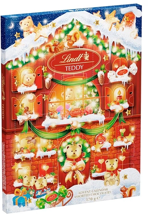 Lindt Teddy Advent Calendar Assorted Chocolates 170g