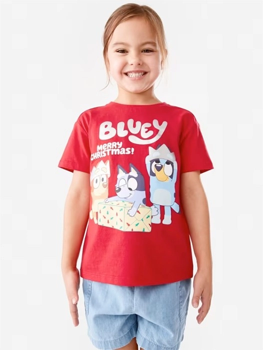 NEW Bluey License Christmas T-Shirt - Red