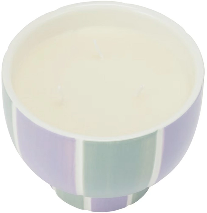 NEW Tangerine and Berry Stripe Pedestal Fragrant Candle