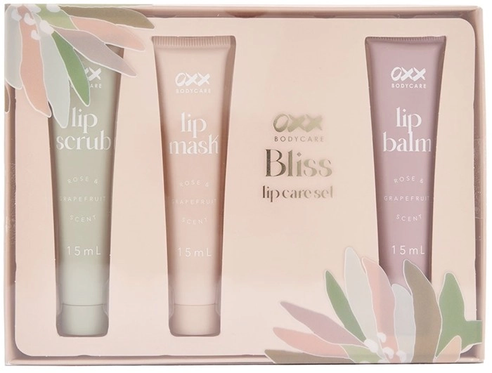 OXX Bodycare Bliss Lip Care Set - Rose and Grapefruit Scent