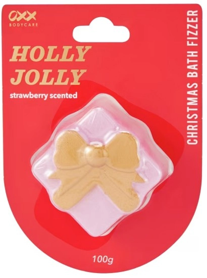 OXX Bodycare Holly Jolly Christmas Bath Fizzer - Strawberry Scented